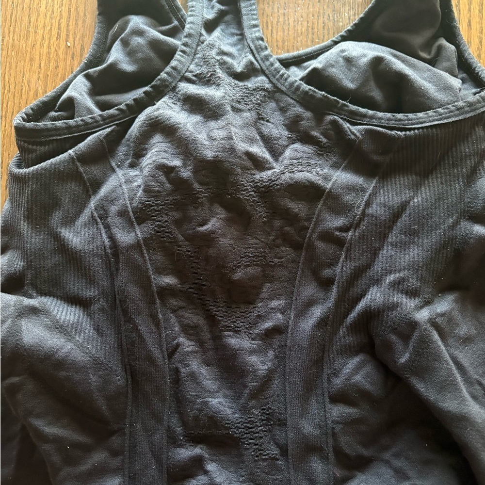 Black Racerback Athletic Tank with Subtle Logo - Picture 2 of 5